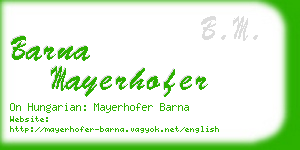 barna mayerhofer business card